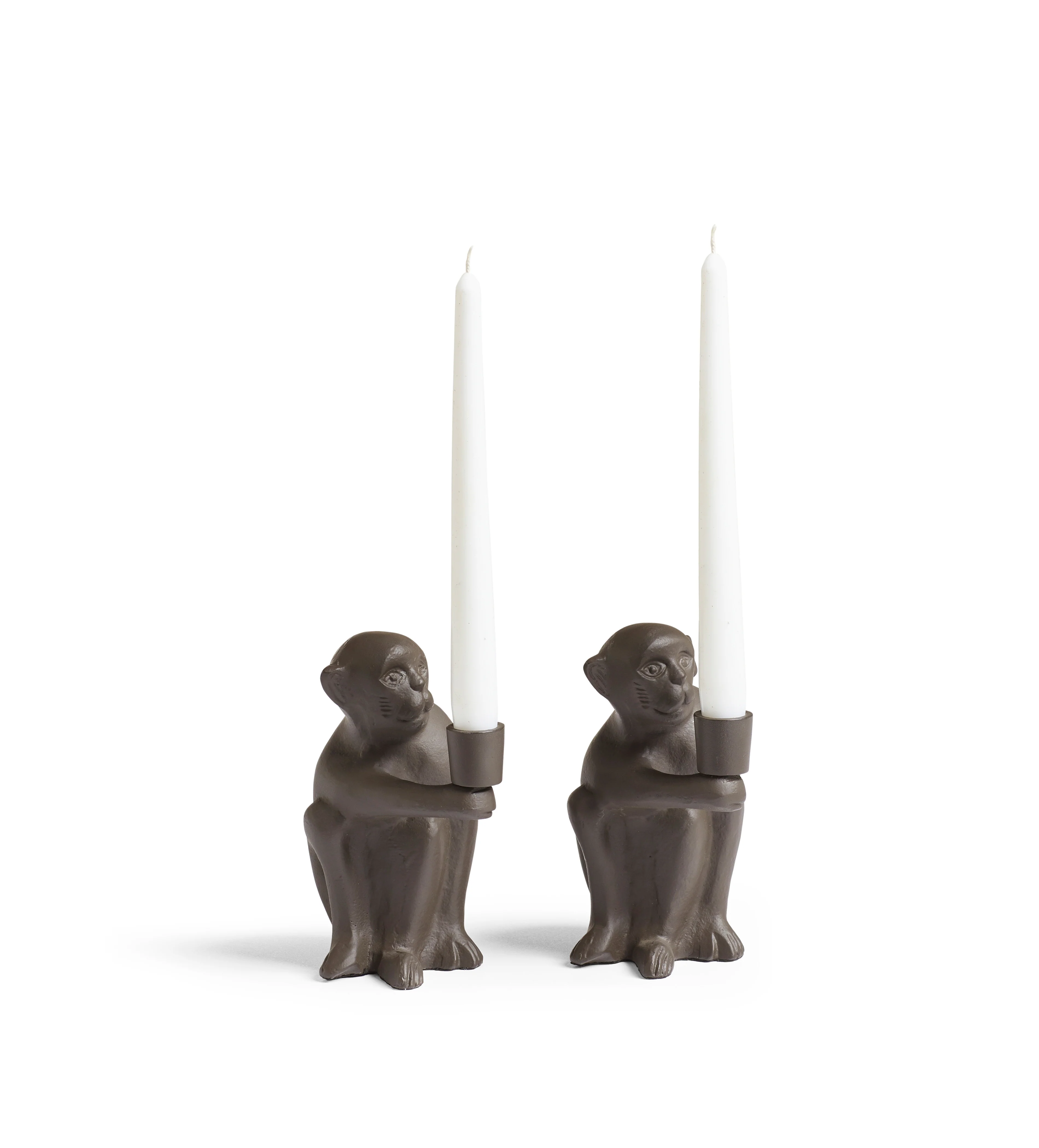 Simia Candle Holders Pair – Antique Brown