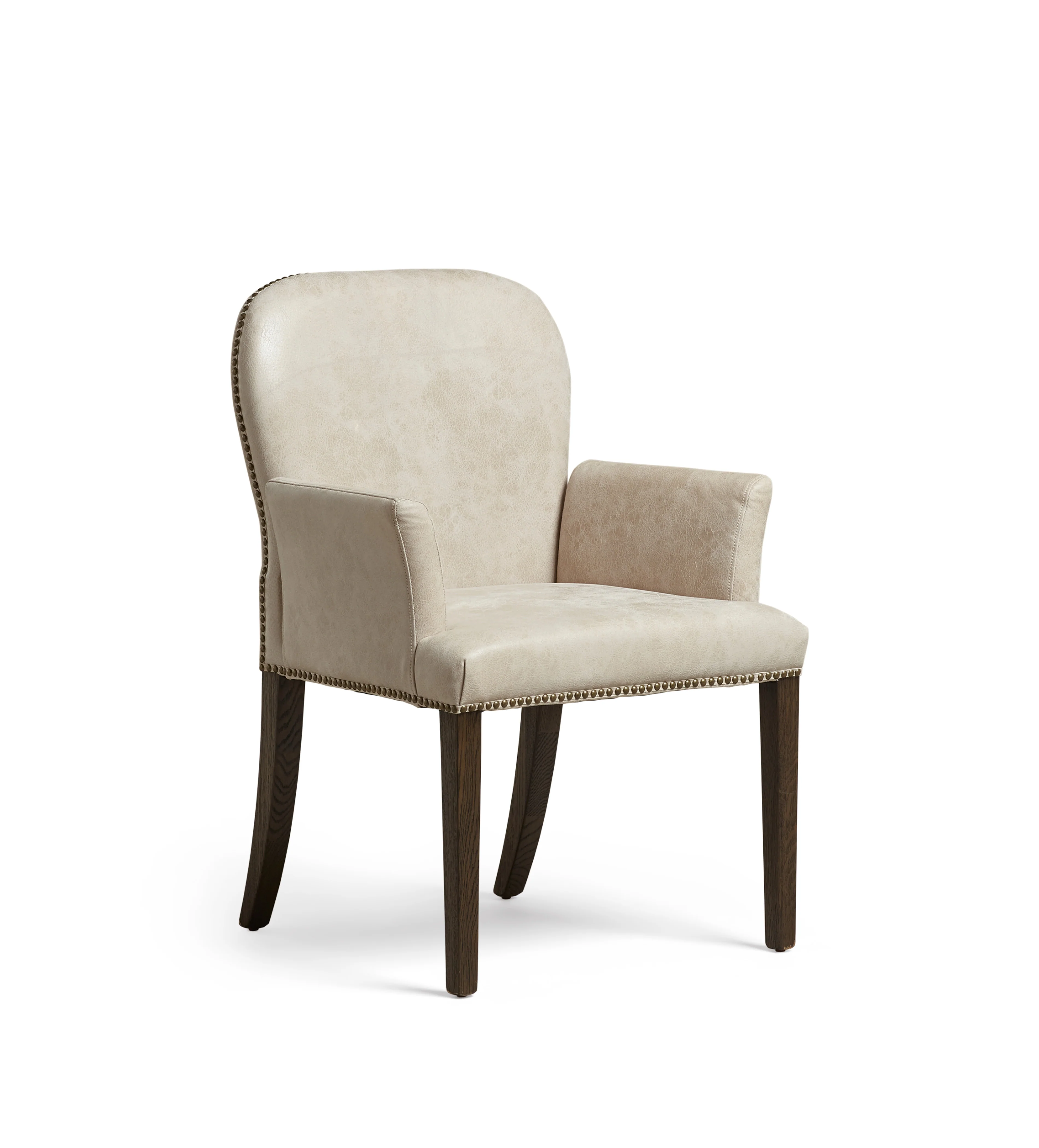 Stafford Leather Dining Chair with Arms – China Clay