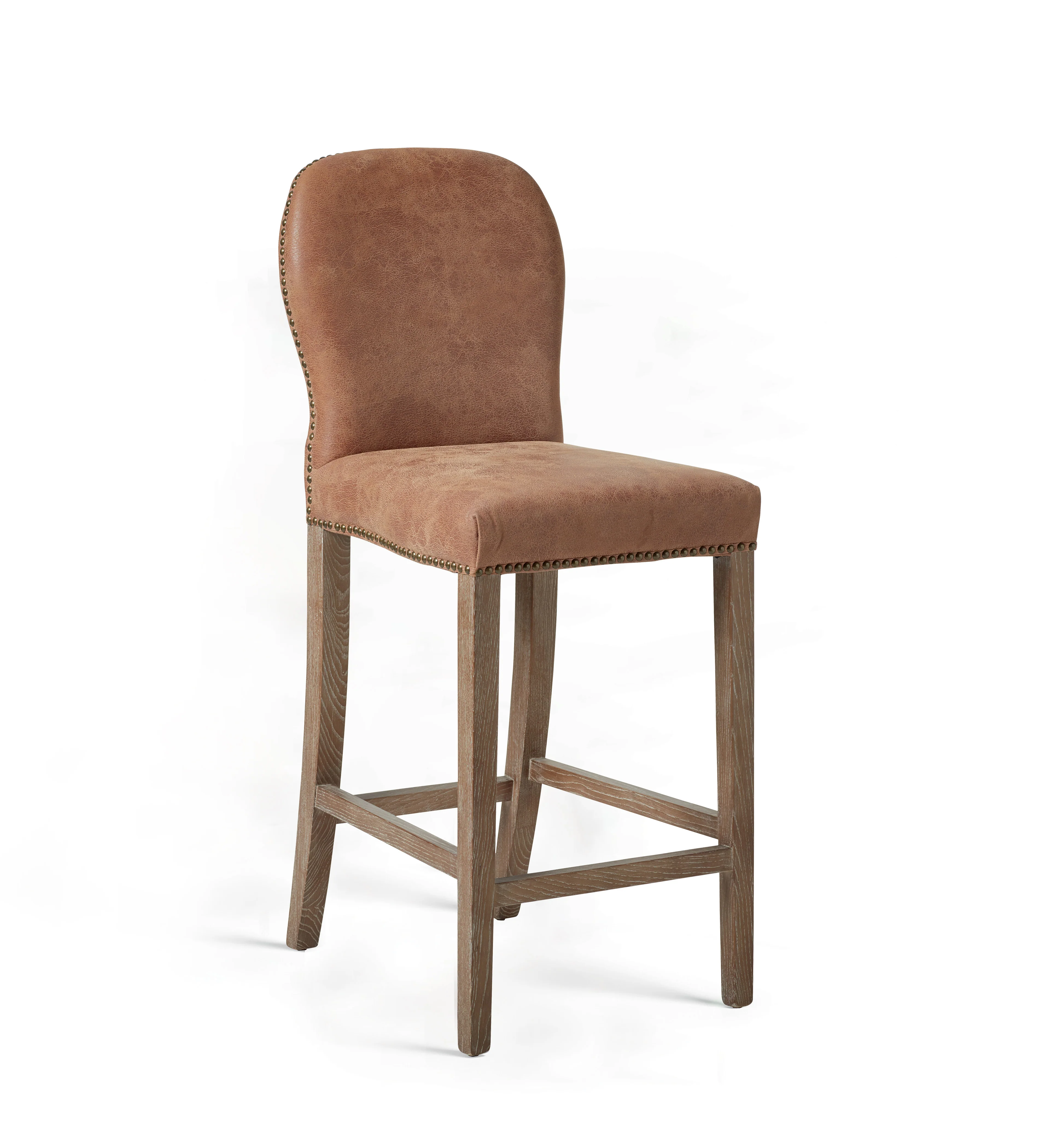 Stafford Leather Bar Stool – Aged Tobacco