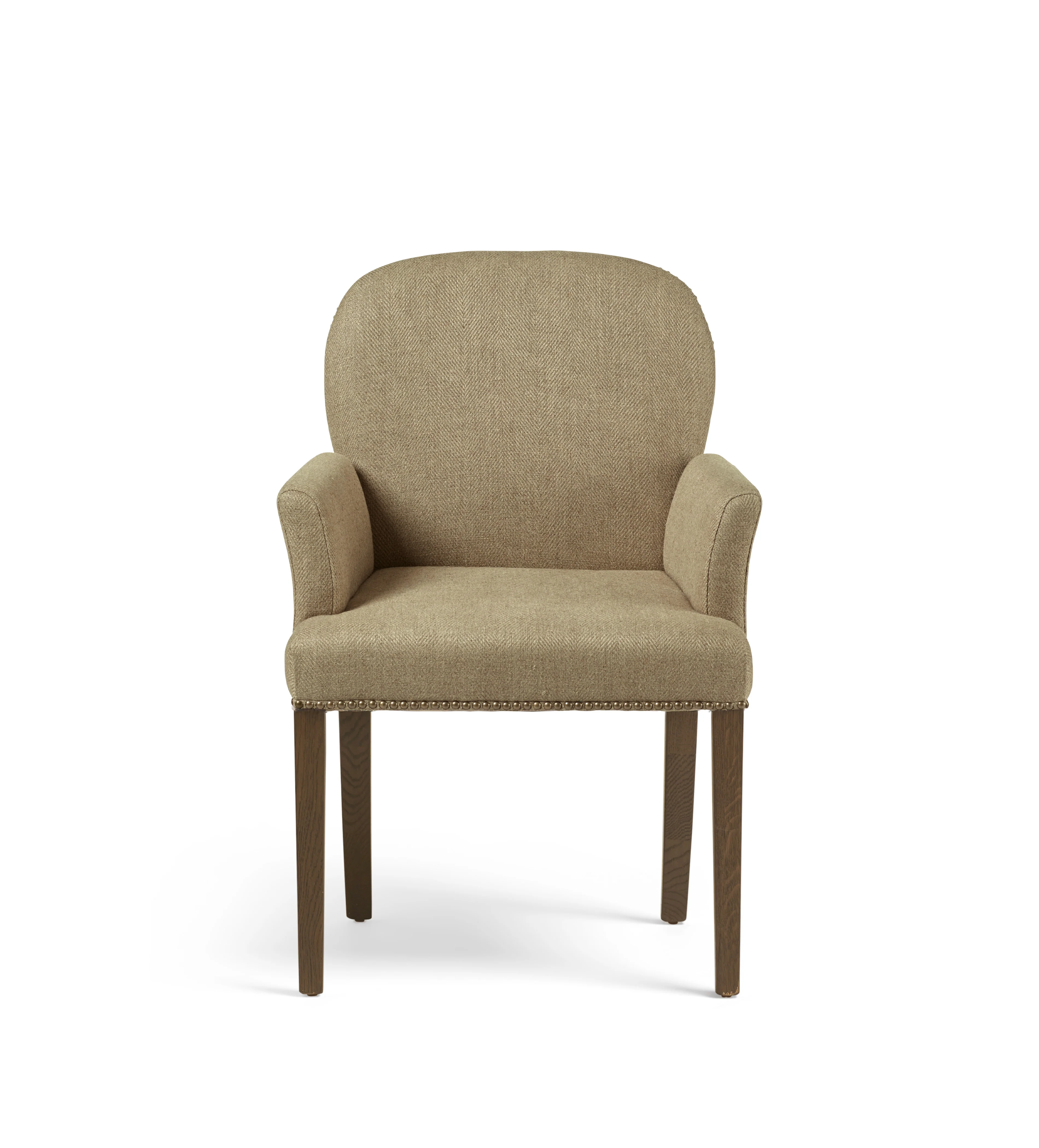Stafford Linen Dining Chair with Arms – Wild Oats Wide Herringbone
