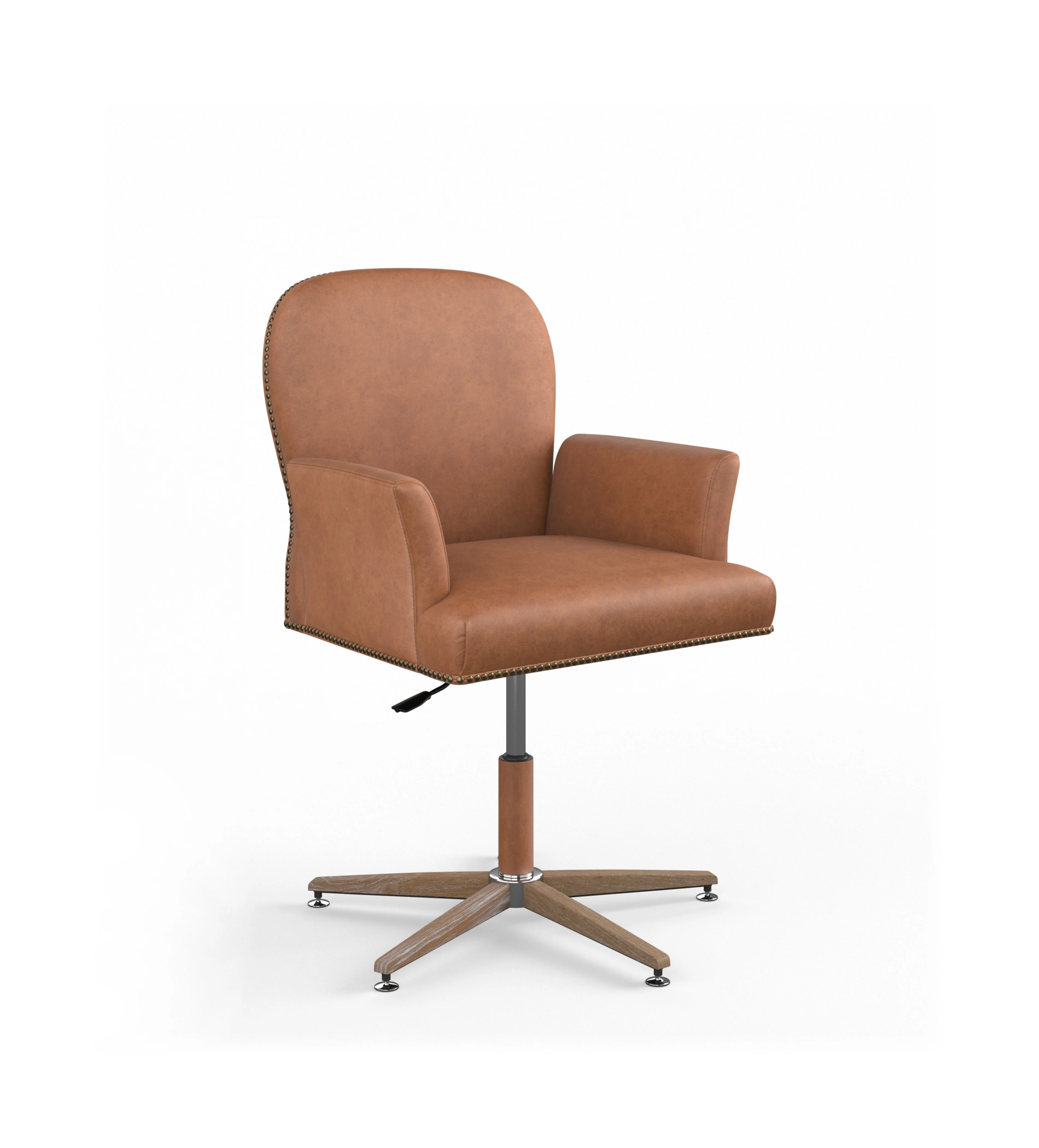 Stafford Leather Swivel Chair – Hazelnut Brown