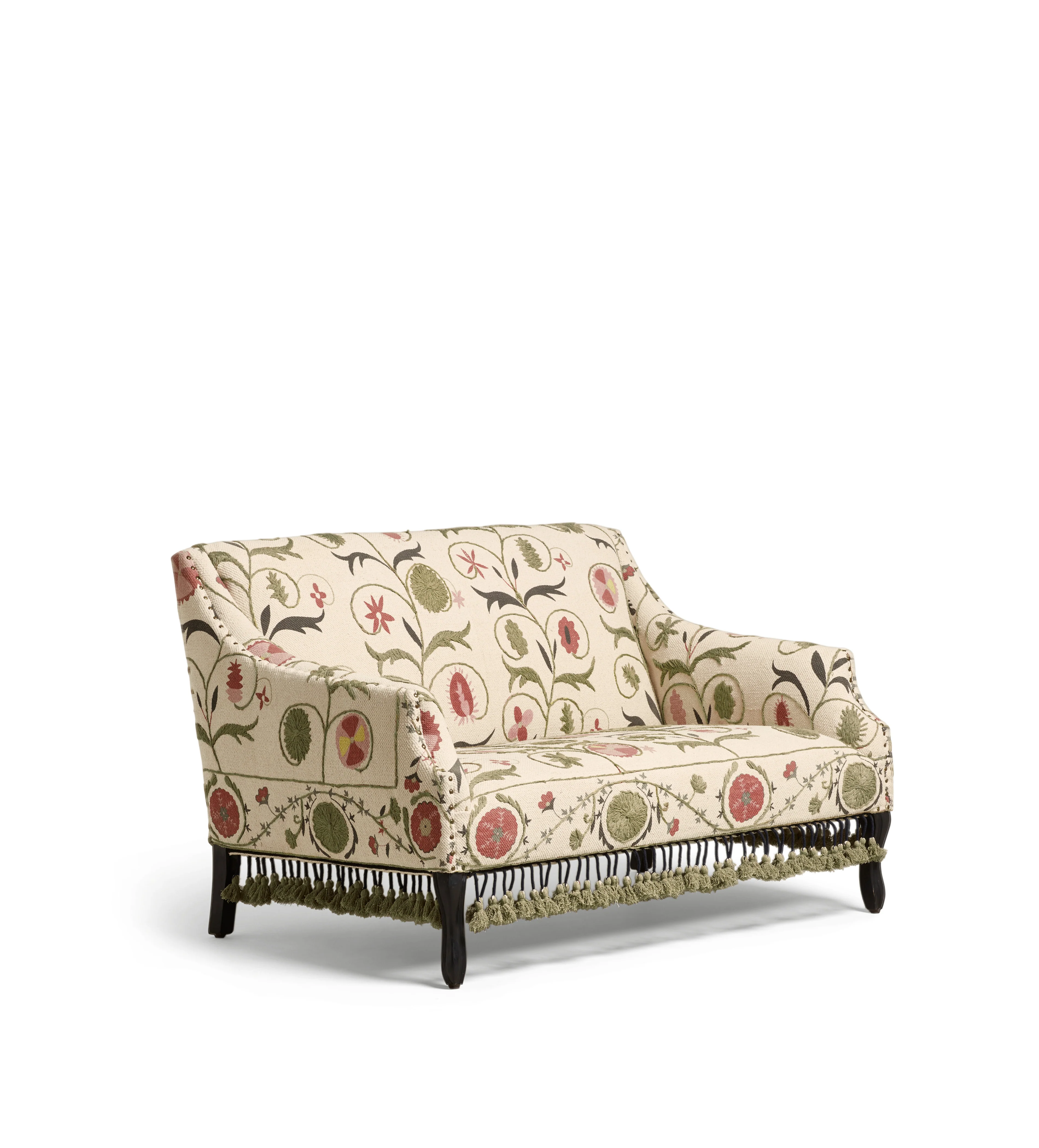 Tarma Sheki Cotton 2-Seater Sofa – Olive