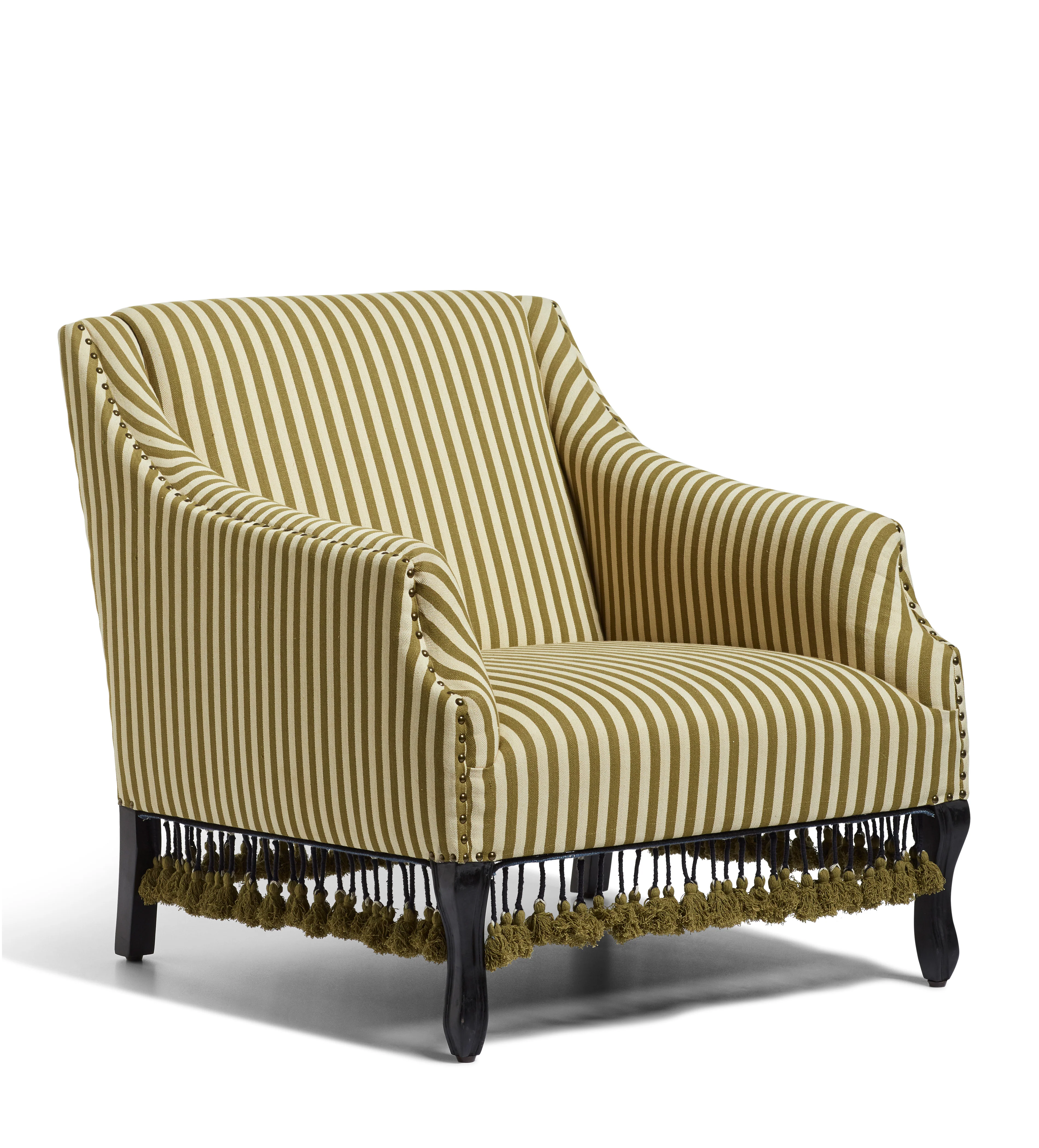 Tarma Stripe Cotton Armchair – Olive