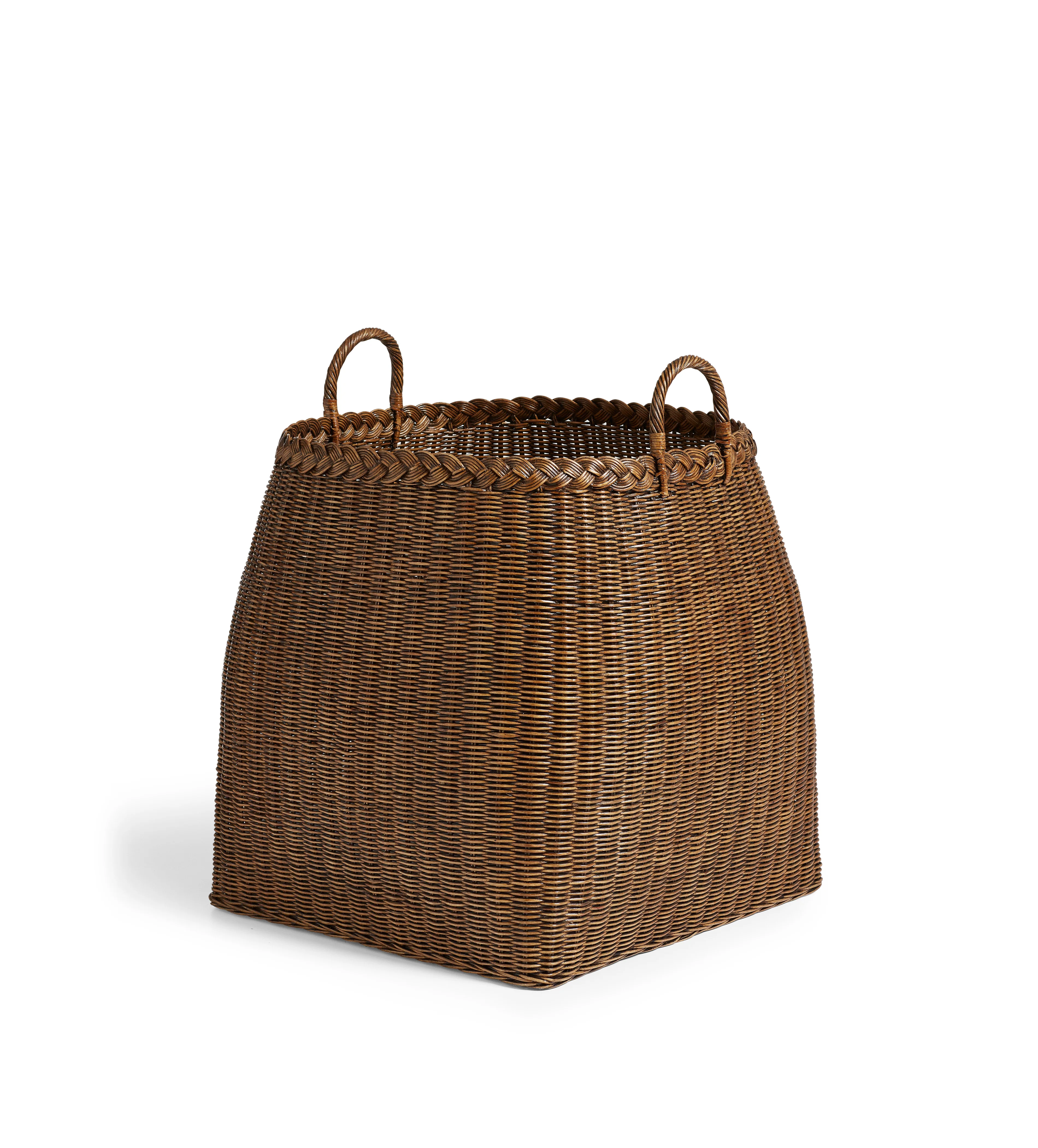Tresse Rattan Planter – Antique Brown