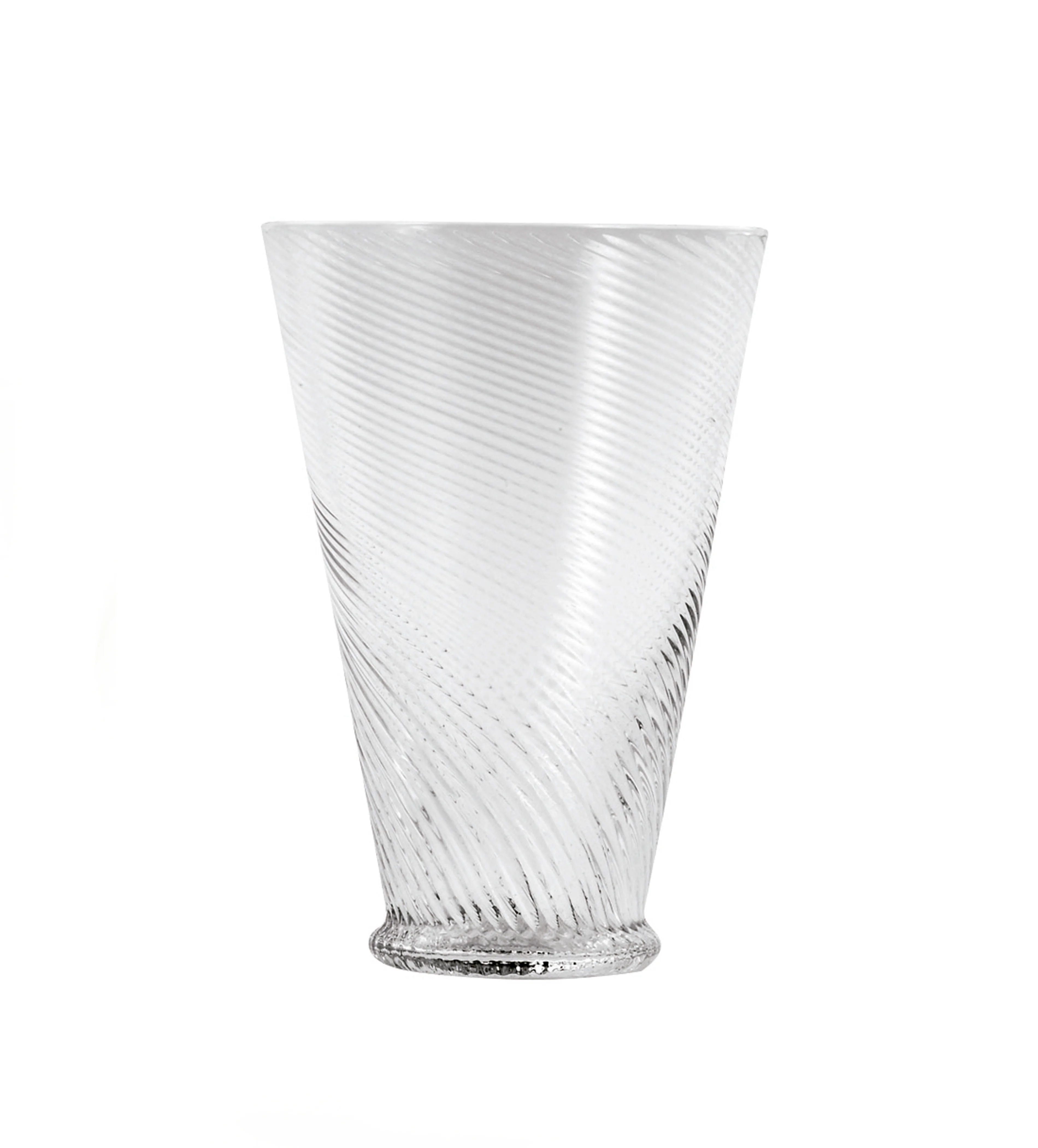 Twisted Tall Glass Tumblers – Set of Four – Clear