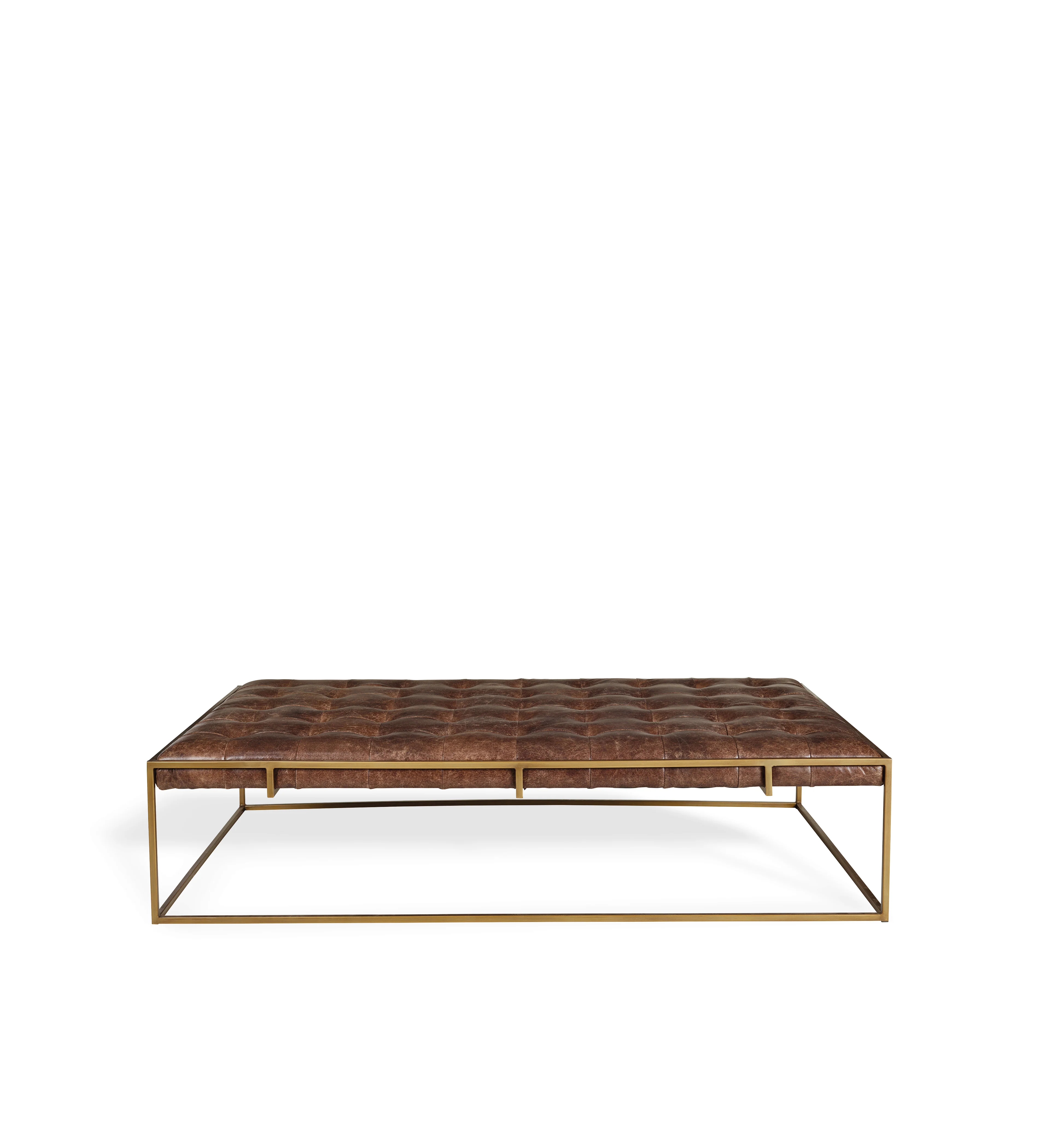 Wallace Leather Ottoman – Aged Hazelnut