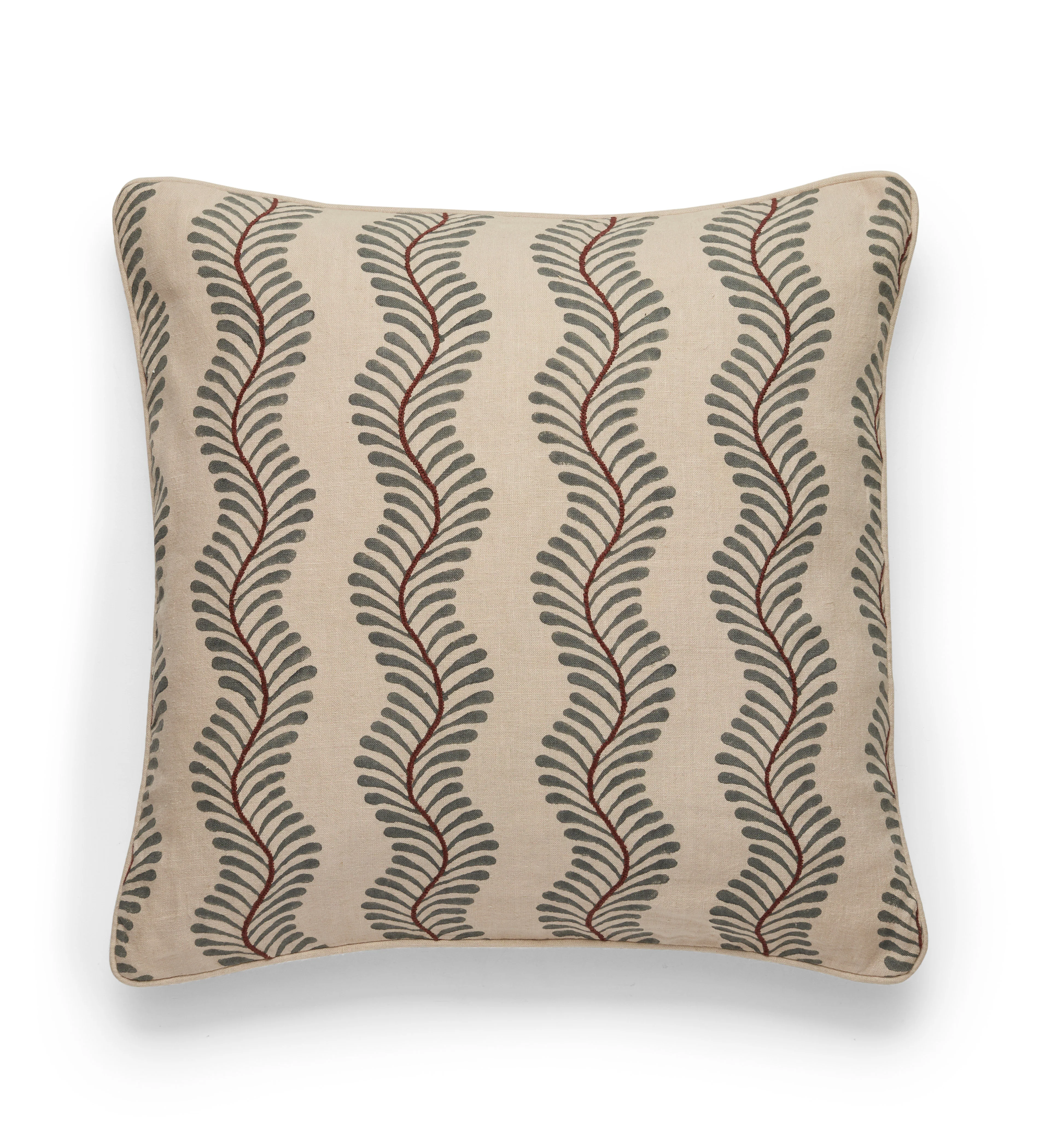 Woodchester Vine Cushion Cover – Dark Seafoam